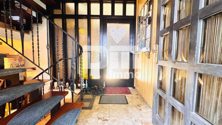 Ein- bis Zweifamilienhaus mit Einliegerwohnung, Garage + Carport in idyllischer Ortsrandlage - EG Haupteingang / Windfang Treppenhaus